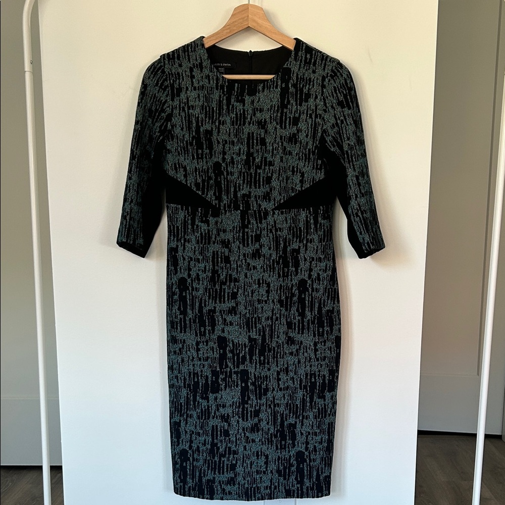 Judith & Charles Blue and Black Women's Knee-Length Dress Size 8 Like New